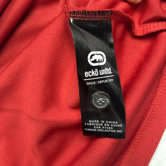 Ecko Unltd. Baseball Jersey Mens Medium Red Short Sleeve Button Front Activewear - Picture 7 of 9